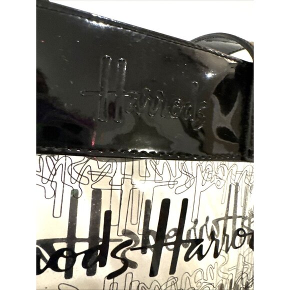 HARRODS Clear Tote Bag Double Handles Open Top - Picture 3 of 6